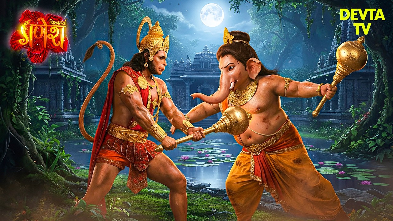 गणेश लीला | हनुमान और गणेश के बीच क्यों हुआ भयंकर गदा युद्ध? | Ganesh | har har mahadev | New EP