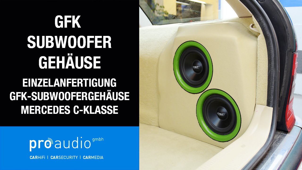 Einzelanfertigung GFK Subwoofer in einer Mercedes C-Klasse Kombi - pro  audio gmbh aus Essen