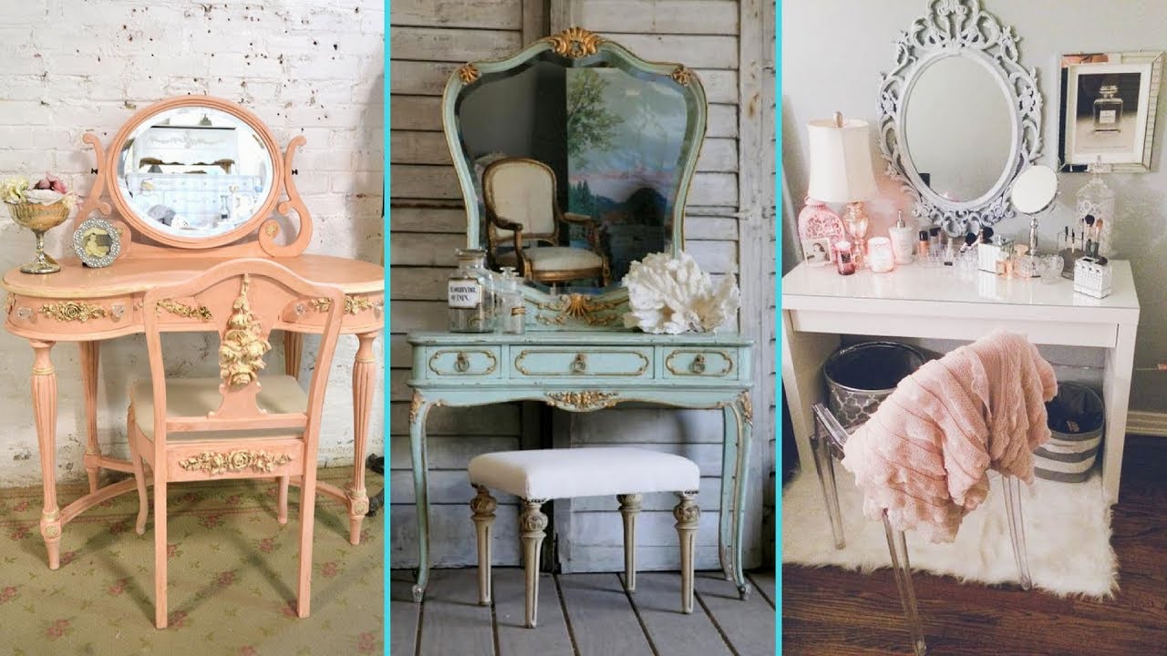 DIY Vintage Shabby Chic Vanity decor Ideas 2017| ❤Home decor & Interior design❤ | Flamingo mango|