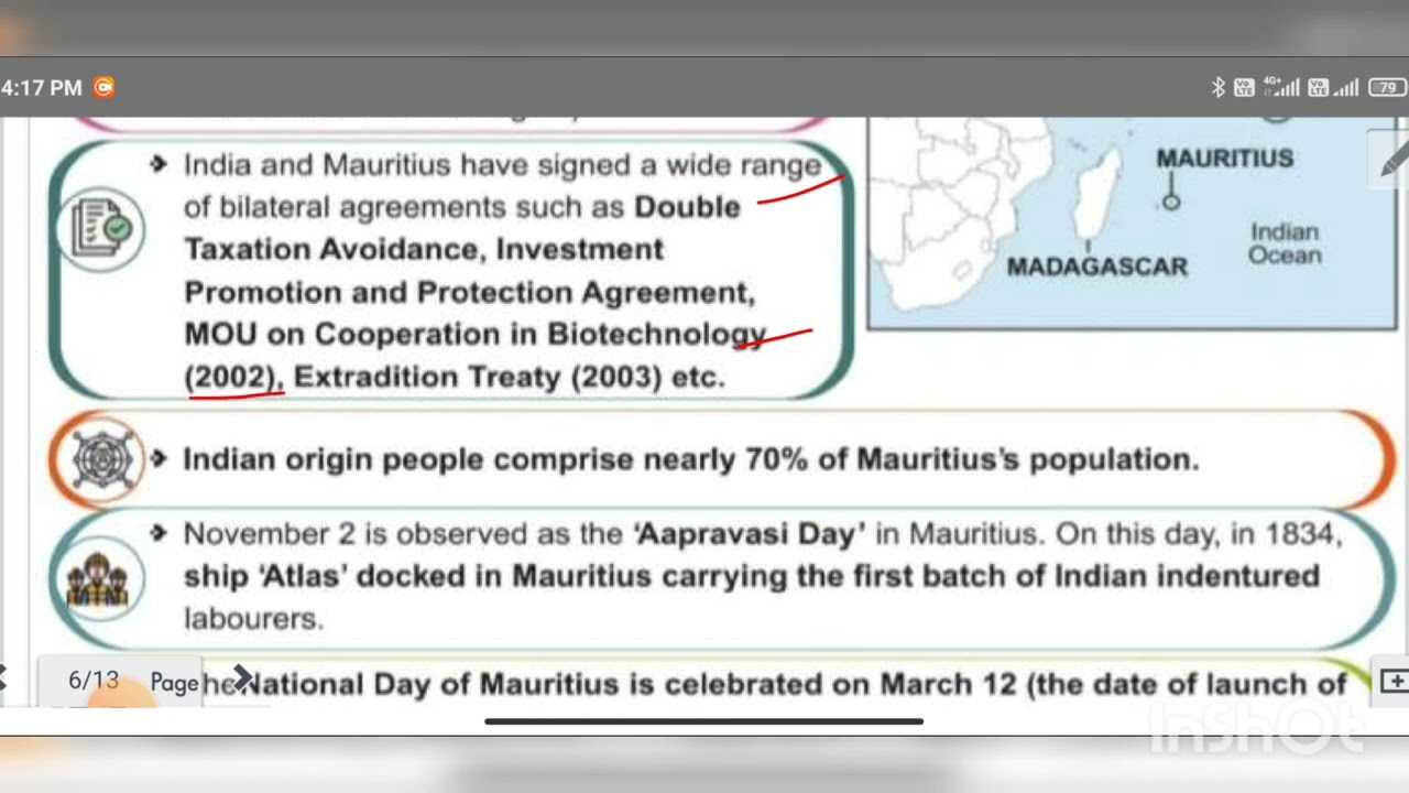 #india and mauritius relationship #upsc