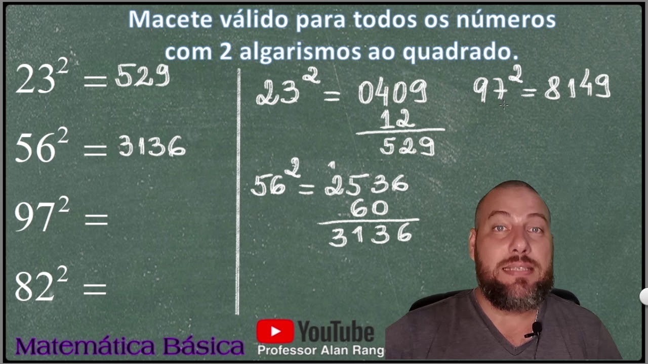 MACETE - Como calcular o quadrado de números com dois algarismos de forma rápida