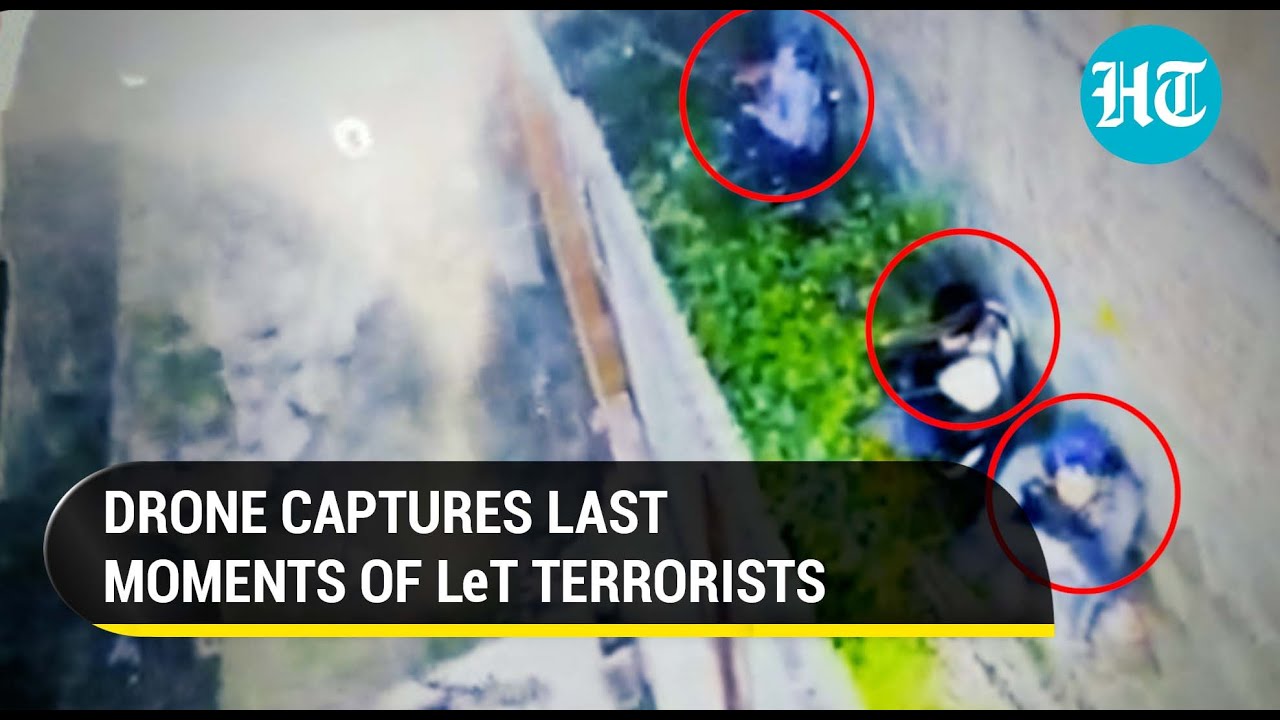Drone captures last moments of Lashkar terrorists killed in Pulwama encounter | Jammu and Kashmir