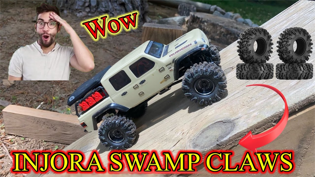 Тестирование шин INJORA 1.0 55MM Swamp Claw на моём SCX24 Gladiator