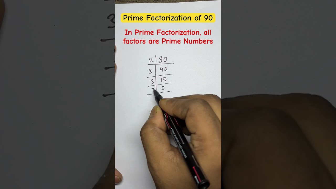 Prime Factorization of 90 #math #trendingshorts #shorts