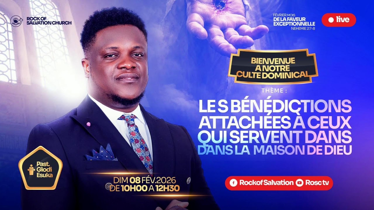 🔴 LIVE CULTE DOMINICAL I THÊME : LES BÉNÉDICTIONS ATTACHÉES A CEUX QUI SERVENT DANS LA MAISON ….