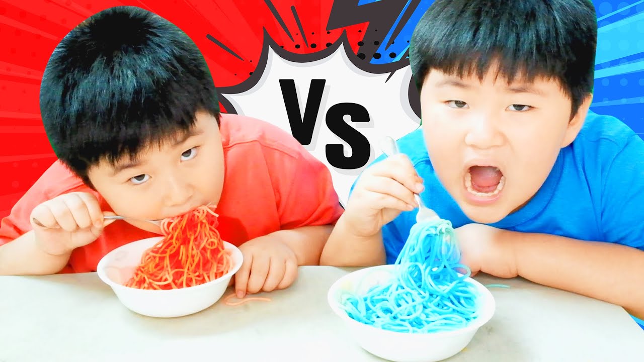 MAKANAN BIRU VS MERAH | BLUE VS RED FOOD | Kenneth Kenzo