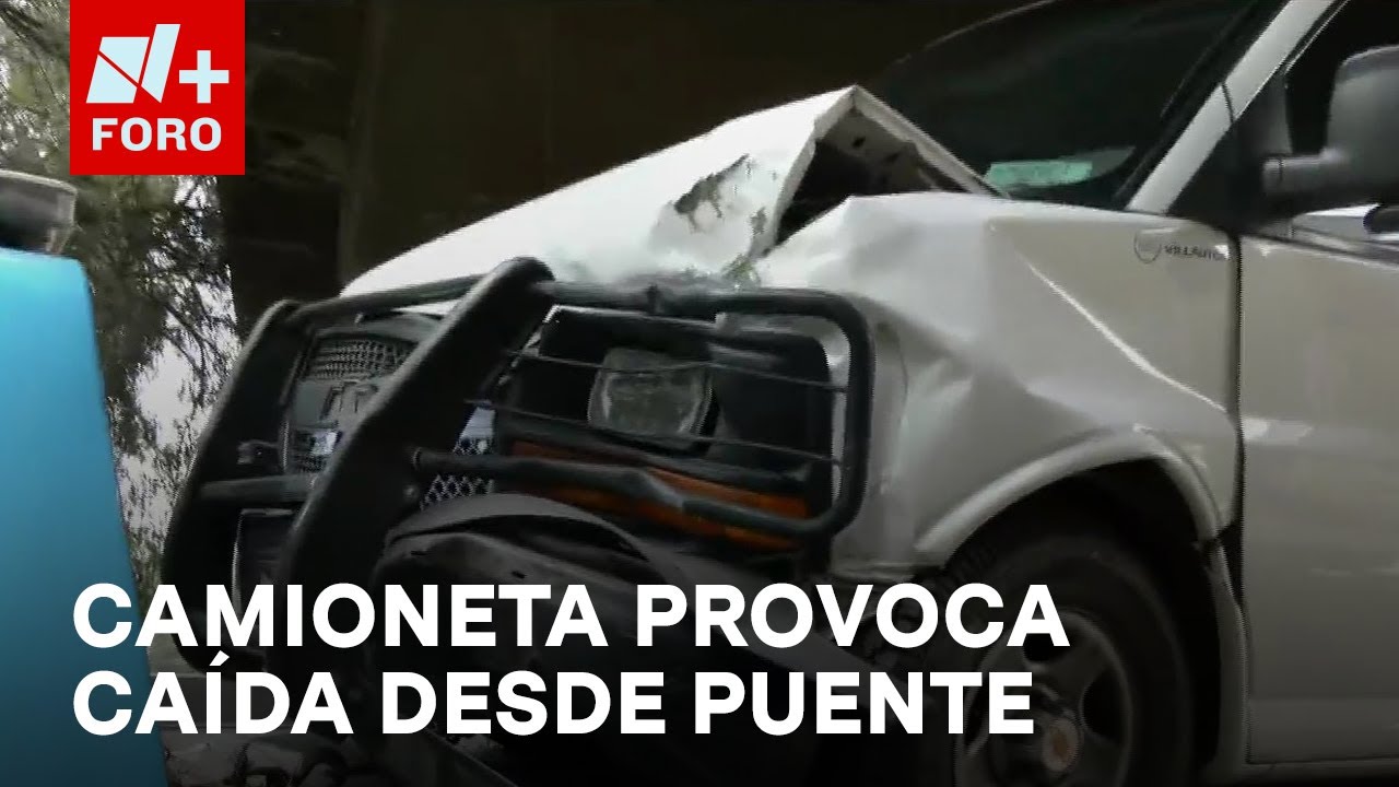 Camioneta choca contra otra y provoca que caiga desde un puente a 10 metros - Las Noticias