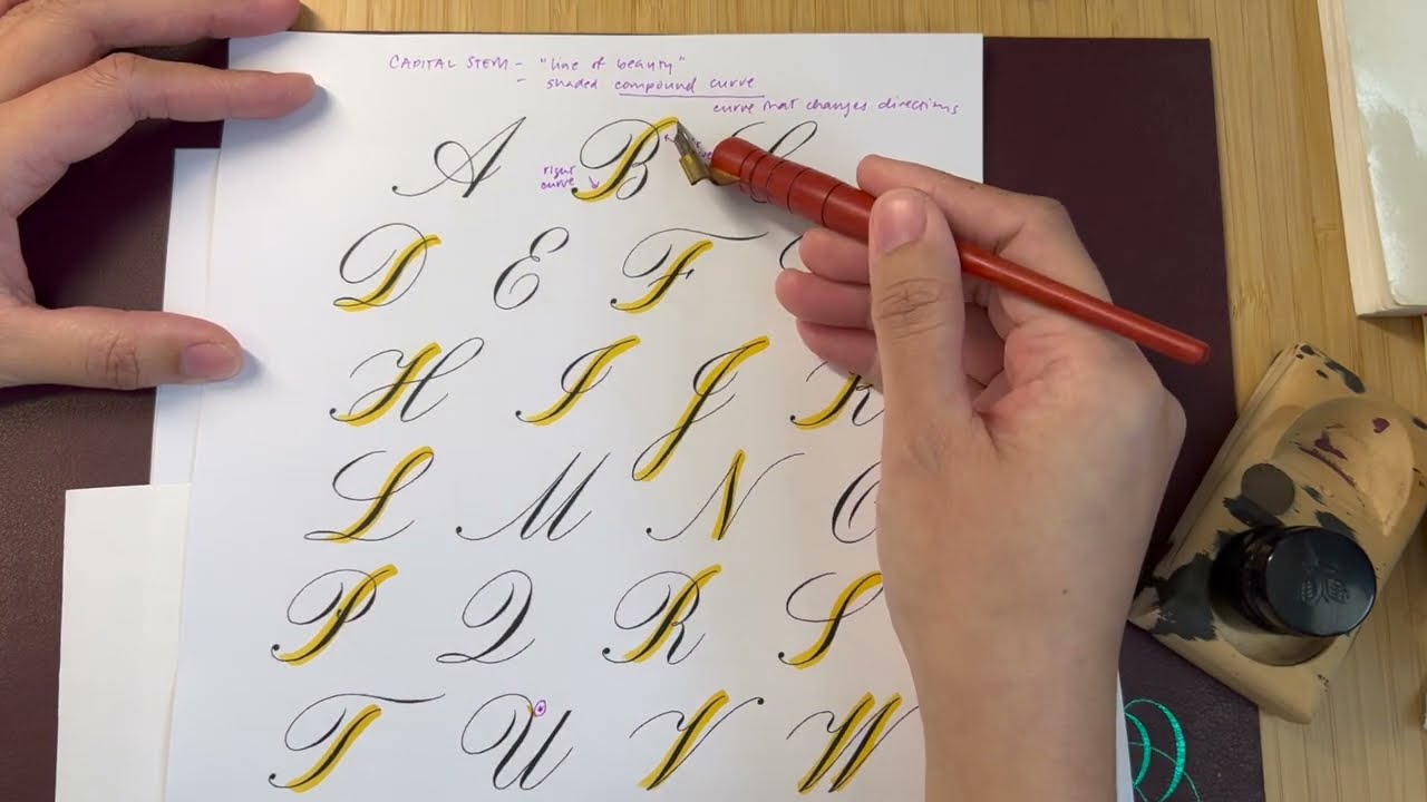 How to Write the Capital Stem Stroke in Engrosser's Script