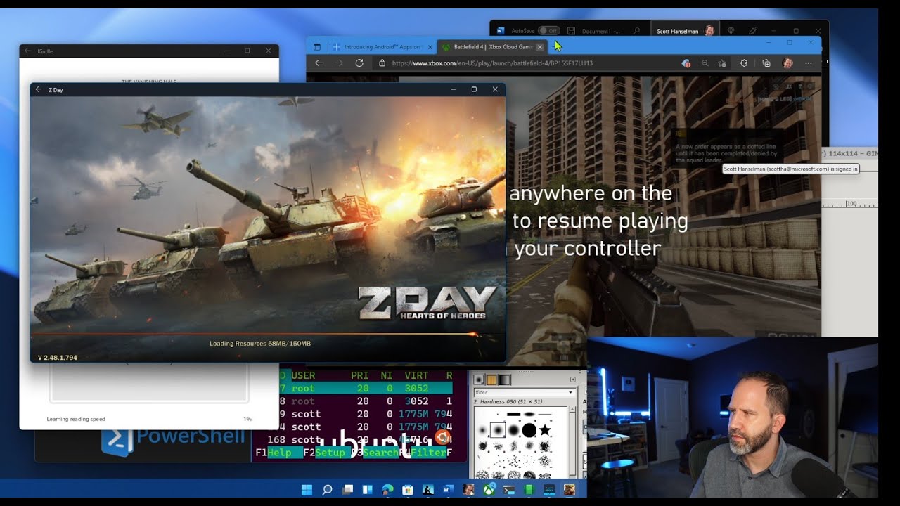 First Look at Android Apps on Windows 11, plus Linux Apps, running side by side! (plus Xbox Cloud)