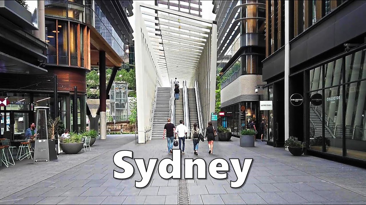 Walking from CROWN SYDNEY Barangaroo To Wynyard Station Via Wynyard Walk Tunnel - Sydney Australia