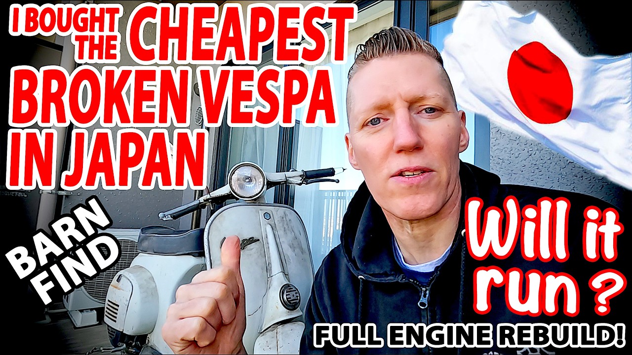 I bought the cheapest Vespa in Japan, broken, advertised as scrap. WILL IT RUN? Full engine rebuild!