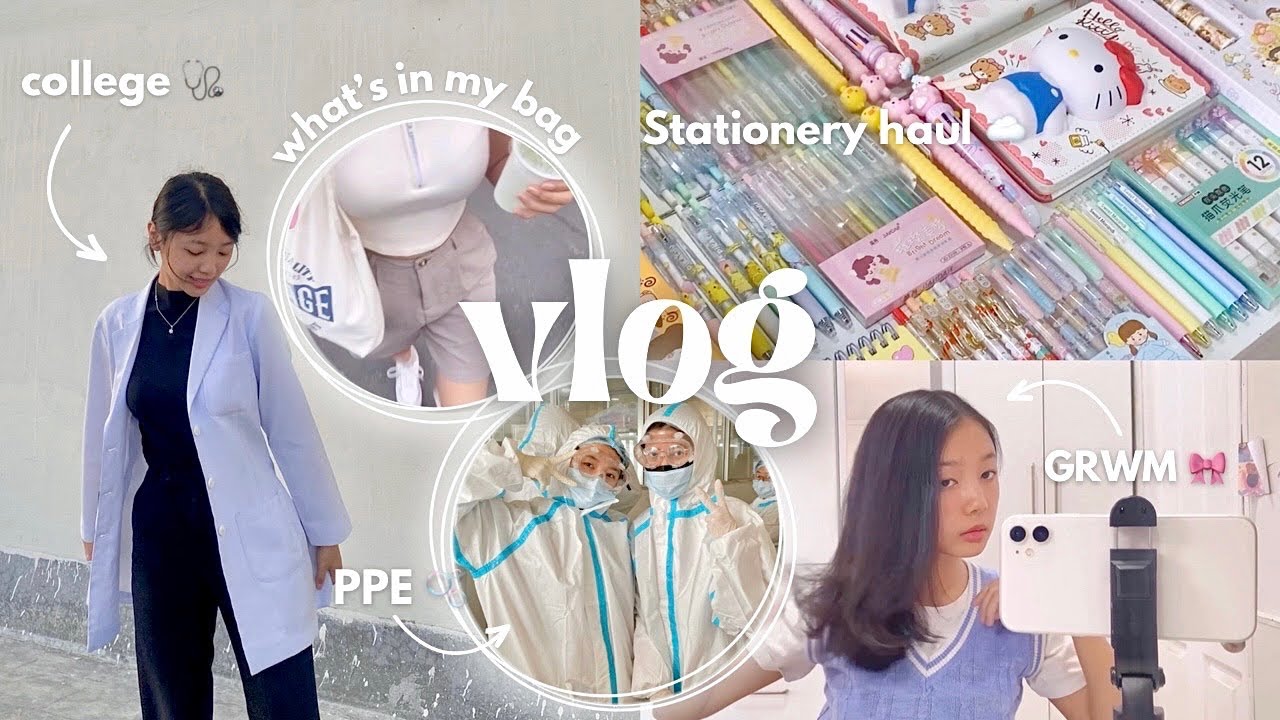 Days in my life in India 🥯🖇 | College, Stationery haul, What’s in my bag, GRWM, What i eat