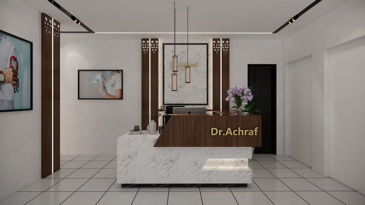 مشروع تصميم عيادة طبيب عام في الناظور: نموذج ثلاثي الأبعاد وتفاصيل التصميم