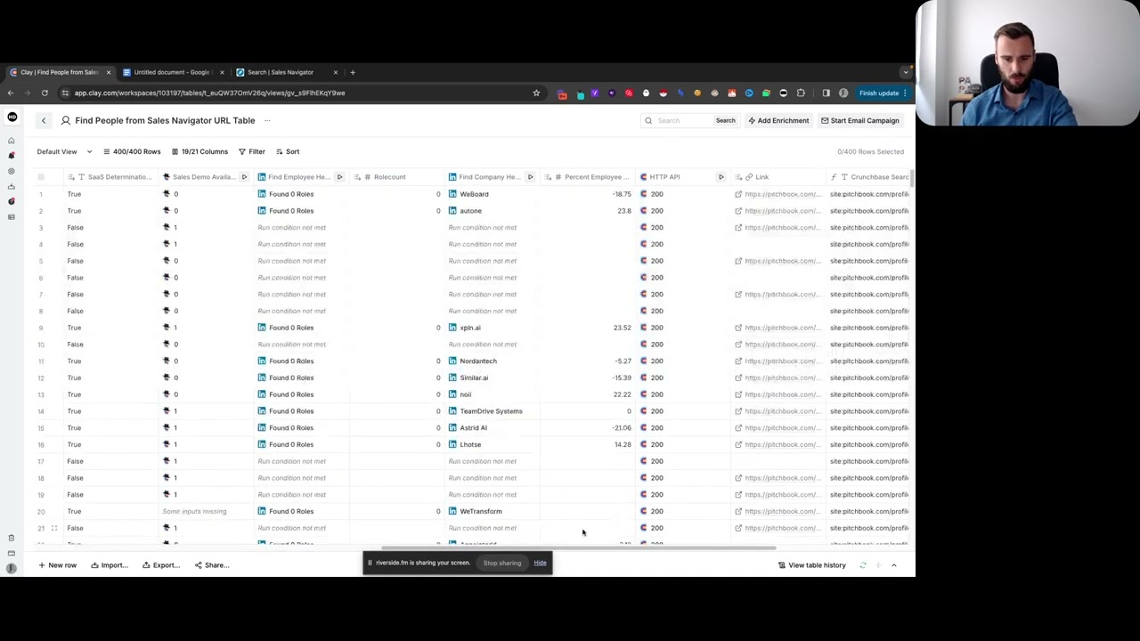 Using Clay.com to build detailed lists of funded startups