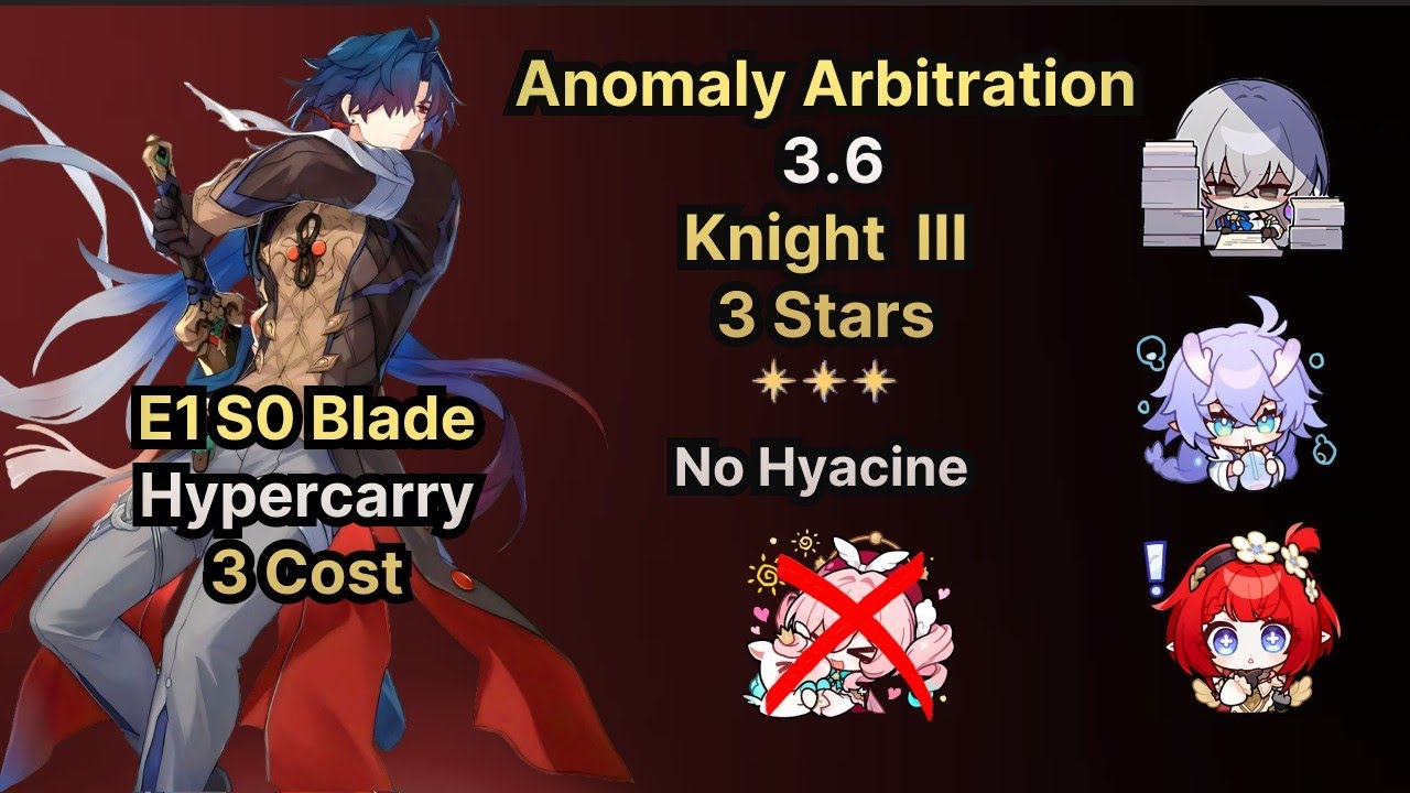 Blade 3 Cost Knight 3 Anomaly Arbitration | Honkai: Star Rail 3.6
