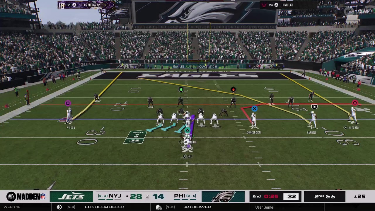 Madden NFL 26, No Fun League 32 User League JETS Franchise (Week 10)