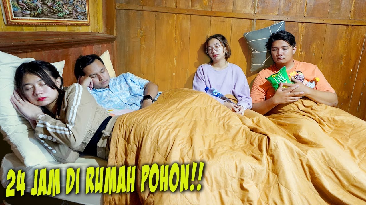 24 JAM DI RUMAH POHON!! TERTIDUR SAMPAI PAGI!!