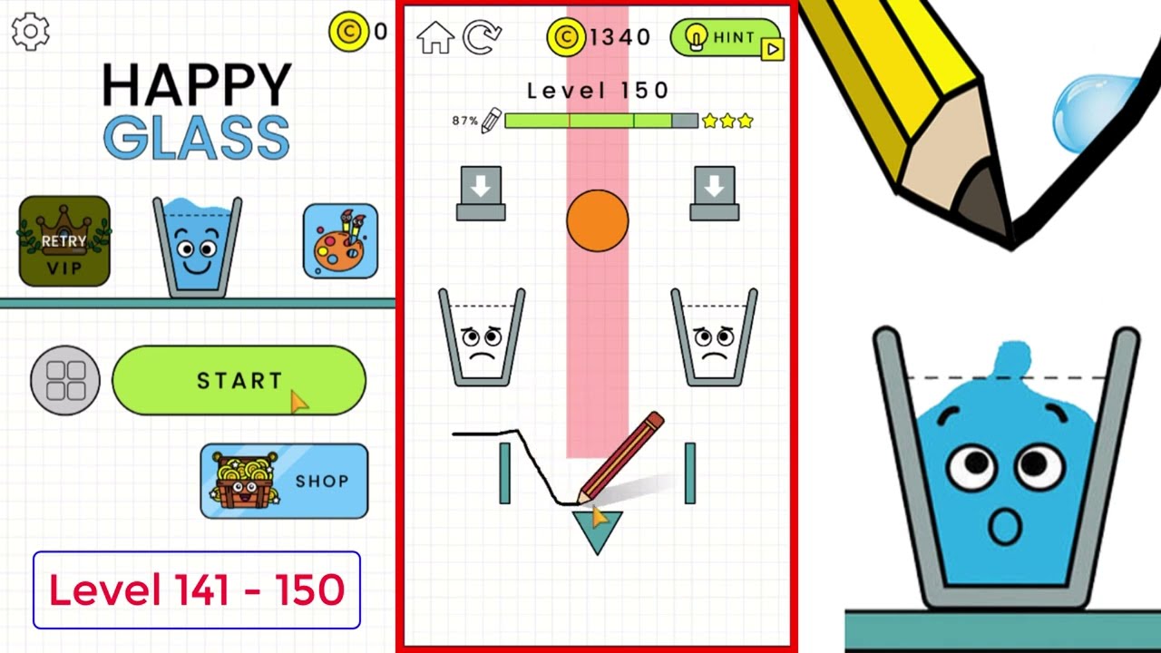 Play Happy Glass Game on Mobile Level 141 to level 150