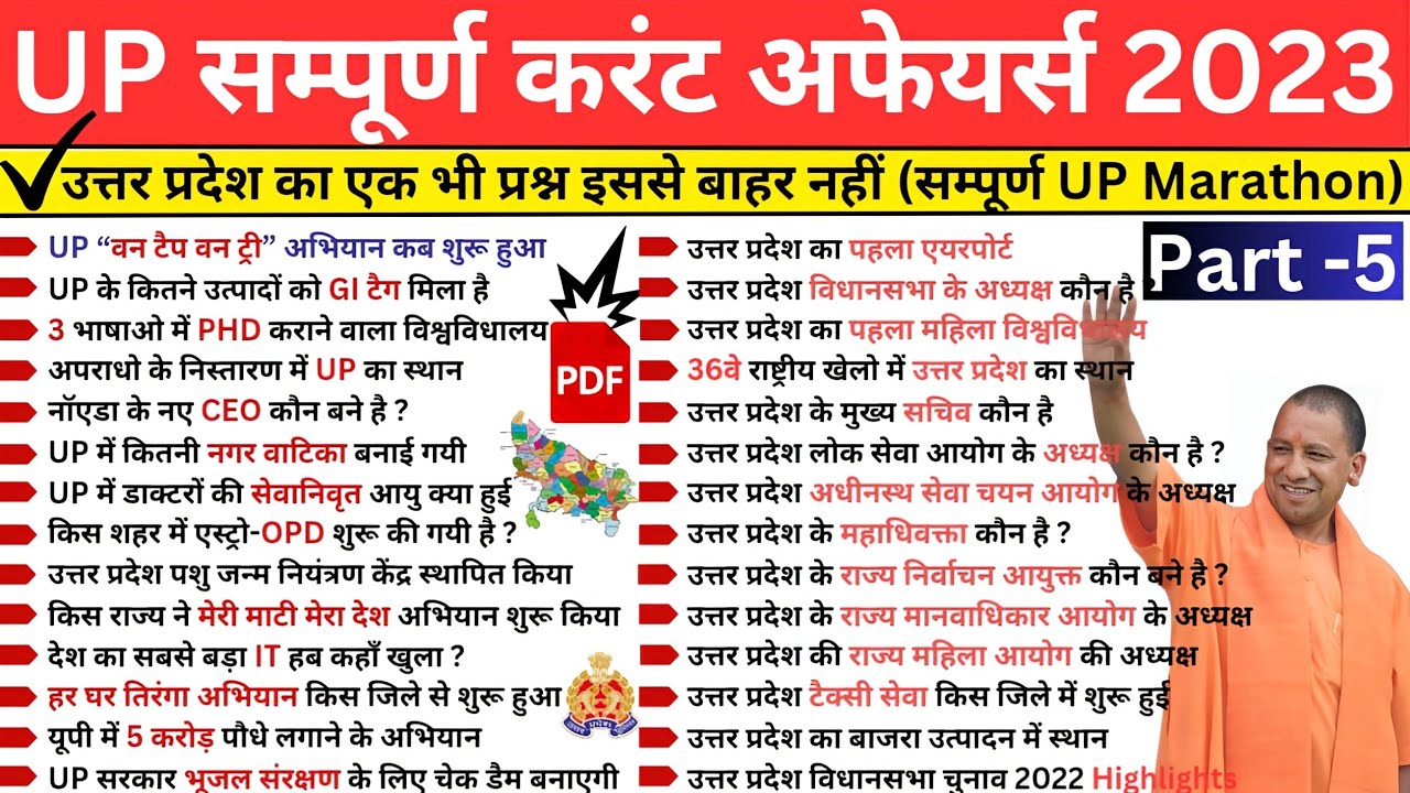 UP Current Affairs 2023 in Hindi | UP Current Affairs 2023 | UP Current Affairs 2023 Marathon class|