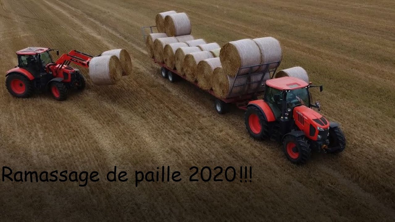😱Ramassage de Paille 2020 / Un duo de Kubota en action / [ Gopro, Dji ]