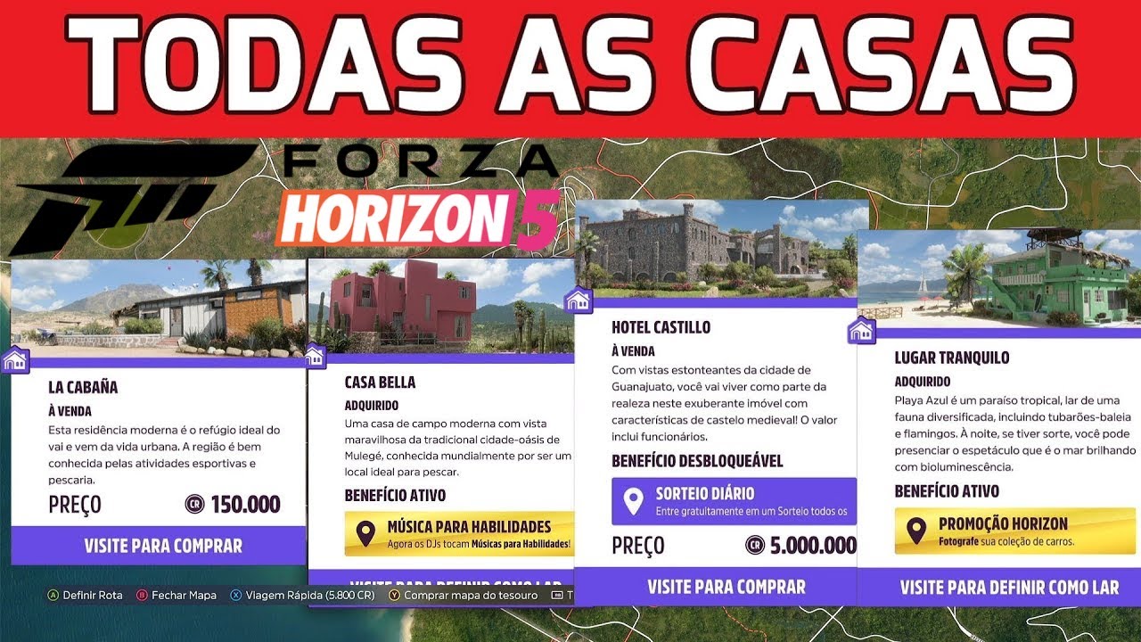TODAS AS CASAS DO FORZA HORIZON 5 E AS MELHORES PRA COMPRAR!
