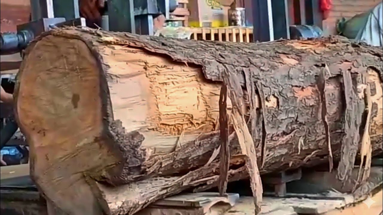 90's amateur footage of sawing a mysterious wood that has the most beautiful grain