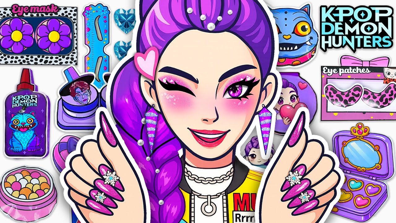 Paper DIY💖Unboxing KPOP DEMON HUNTERS Rumi 💍 Skincare + Makeup 🏠💄 MINIATURE House | Tana Cube