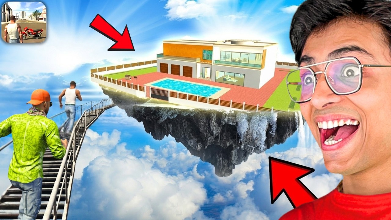 Franklin Found Flying House in INDIAN THEFT AUTO😱 INDIAN BIKE DRIVING 3D