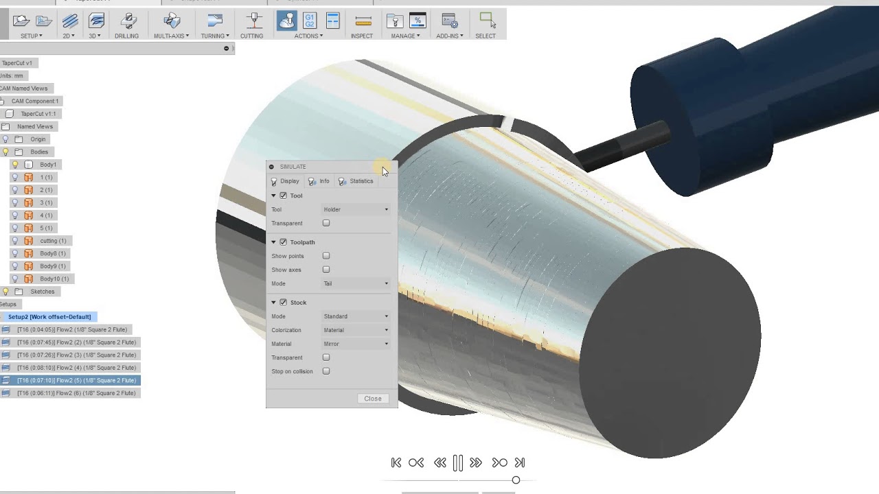 Fusion 360 4th and 5th axis toolpath with Flow