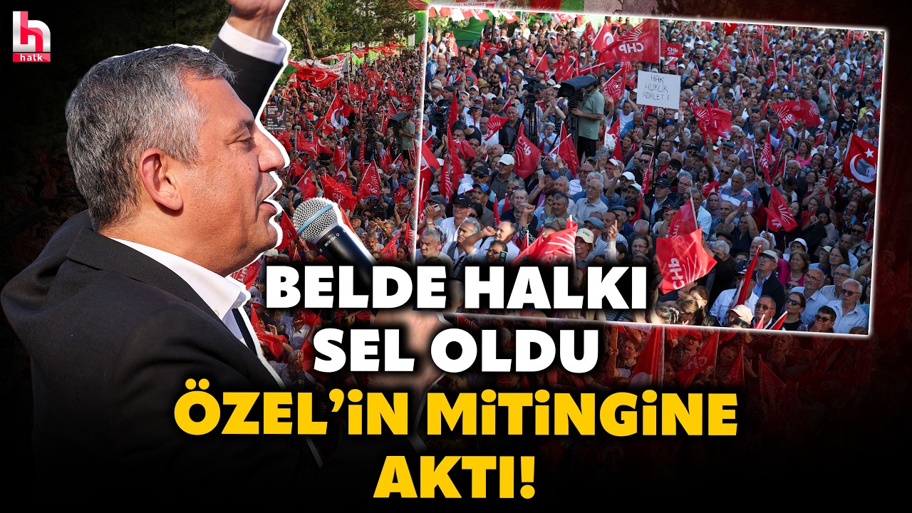 TOKAT'TA G&Ouml;R&Uuml;LMEMİŞ KALABALIK! &Ouml;zg&uuml;r &Ouml;zel'in mitinginde belde halkı sel oldu meydana aktı!