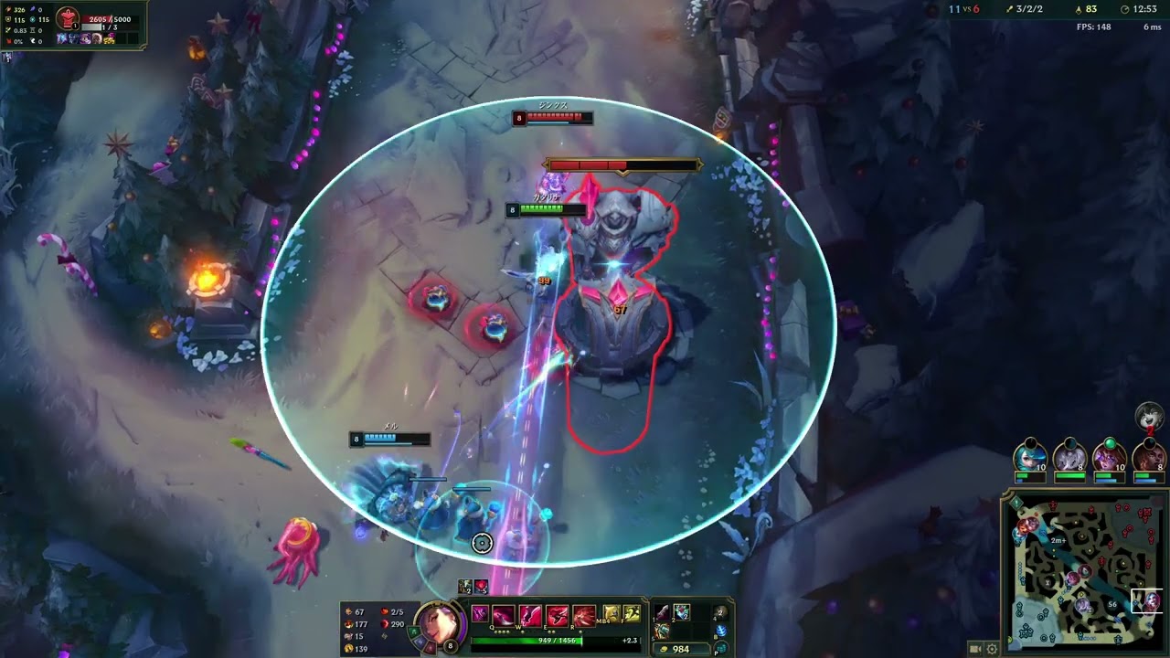 ［LOL ］League of Legends カタリナ、メルvsジンクス、ルル bot
