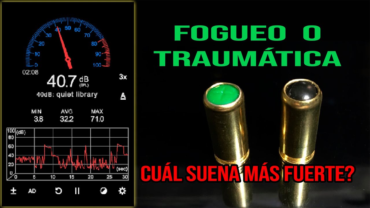 Cartuchos de Fogueo o Traumática. Cuál suena más fuerte? Prueba de Disparos.