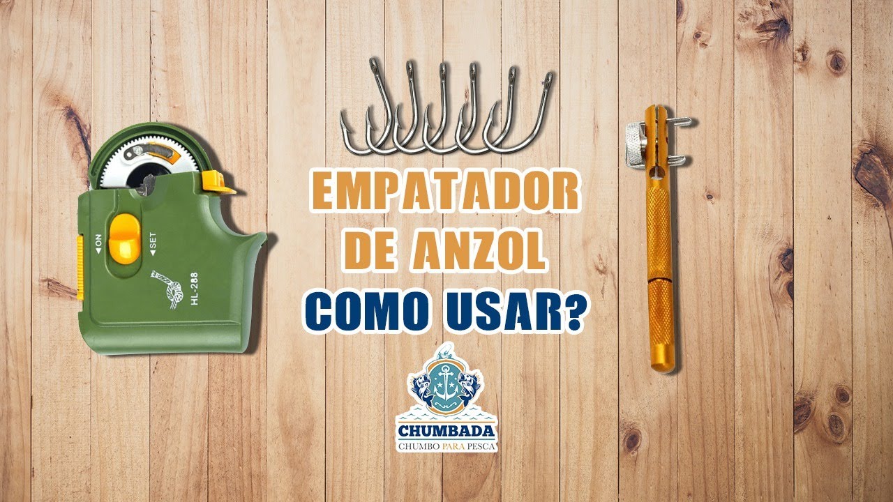 EMPATADOR DE ANZOL manual e semi-automático como amarrar anzol de Pata e de Olhal usando dispositivo