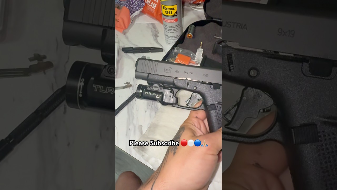 Glock 48 Glock 43 APEX Enhanced Trigger and Vickers Tactical Extended Slide Stop Installed 