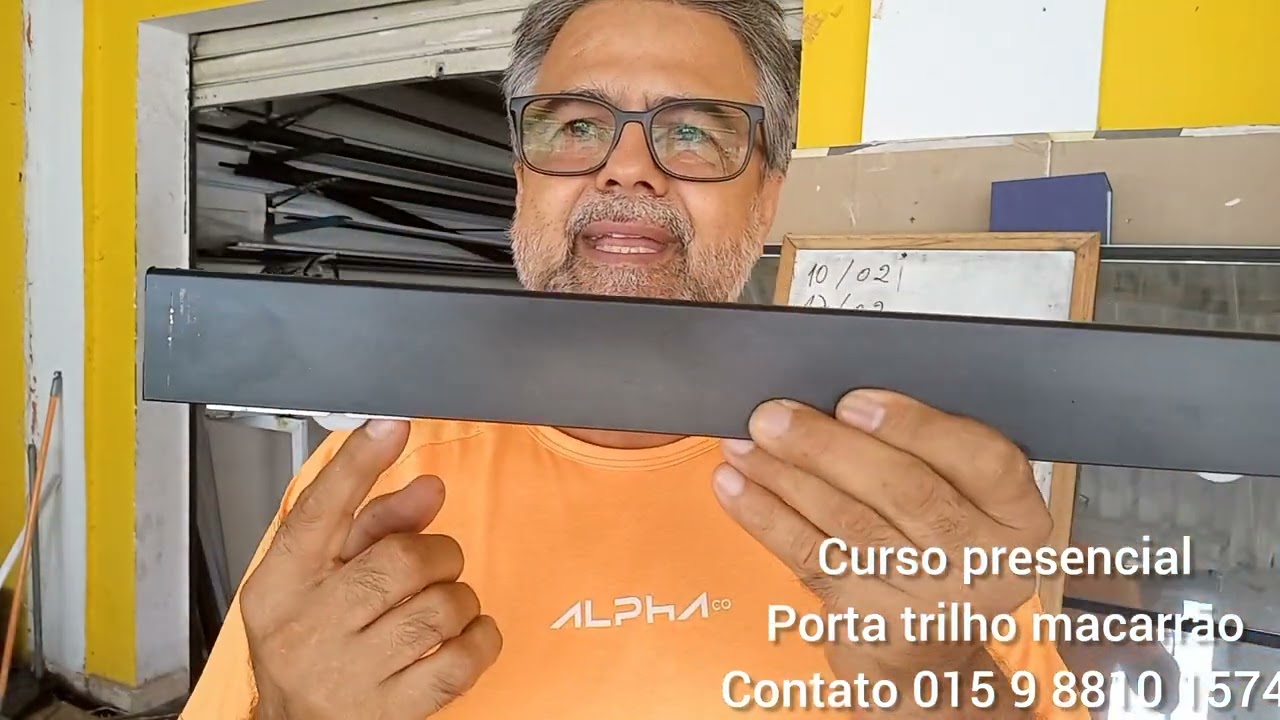 porta trilho macarrão e curso de esquadrias presencial