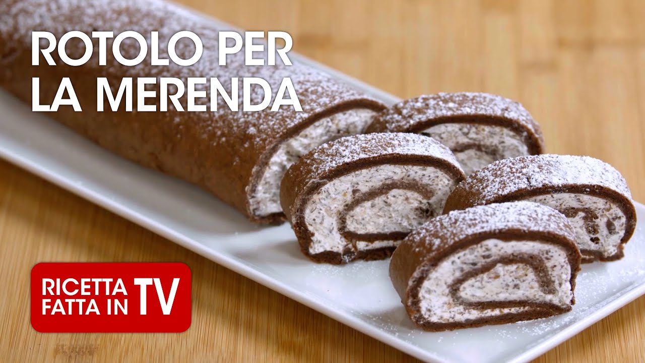ROTOLO CIOCCOLATO E NOCCIOLE PER LA MERENDA di Benedetta Rossi - Ricetta TV Fatto in Casa per Voi