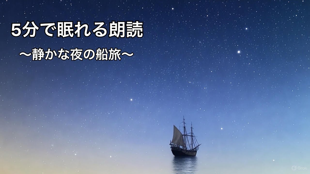 【5分で眠れる朗読】静かな夜の舟旅｜やさしく心をととのえる癒しの睡眠物語