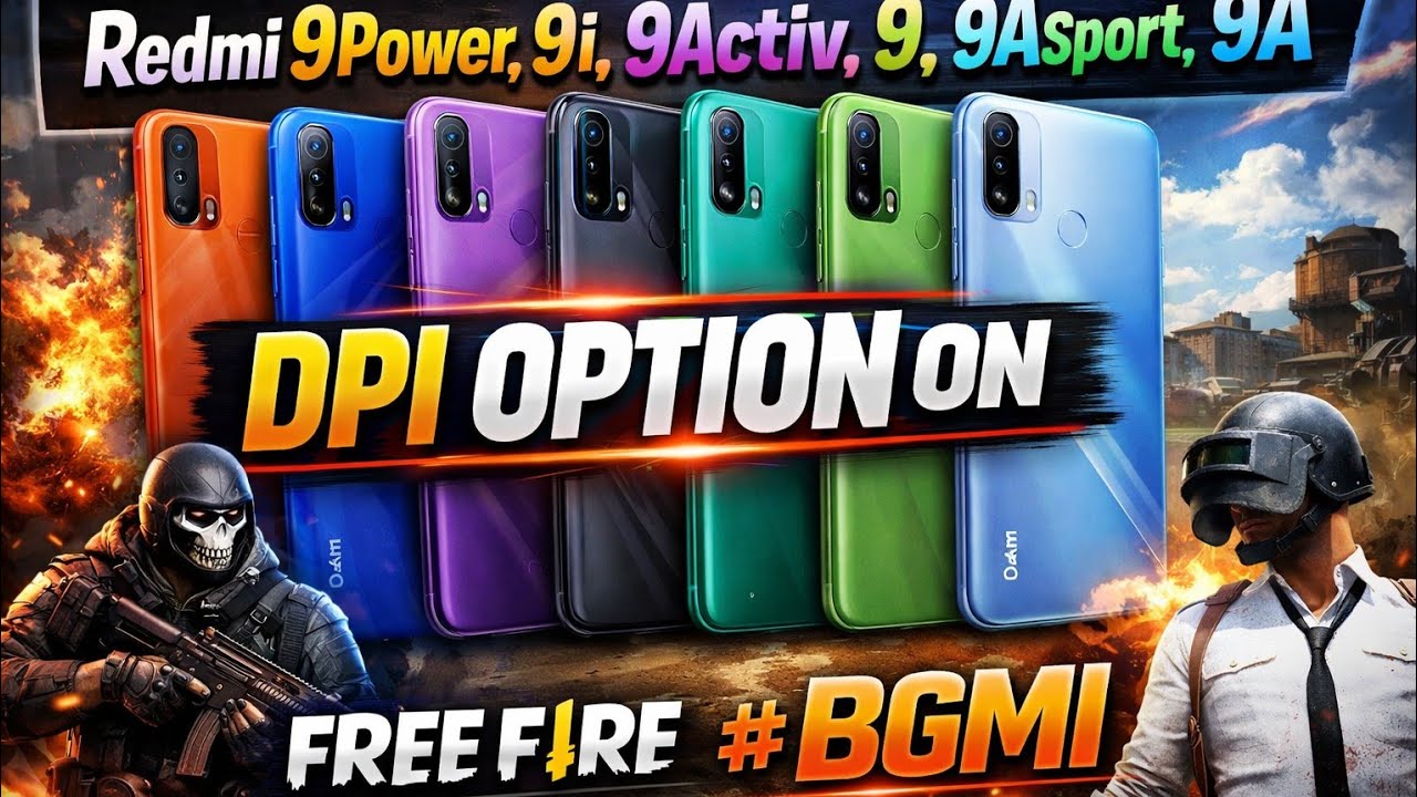 Redmi 9Power,9i,9activ,9,9ASport,9A DPI Option on #Freefire