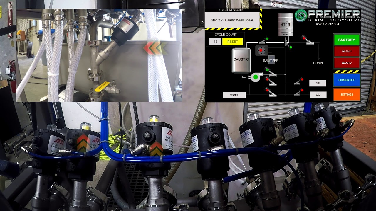 2 Station 1 Vessel Semi-Automatic Kegwasher Operation and Valve Sequence
