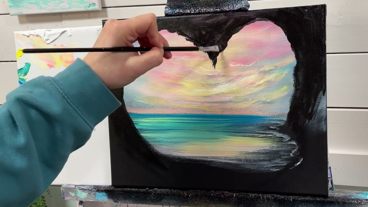 HEART CAVE  ❤️ Acrylic Tutorial For Beginners