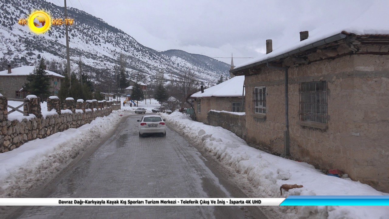 Kış Mevsiminde Davraz Dağı Sevinçbey - Bdemli - Çobanisa Köyü İsparta Arası Yol Doğası 4K UHD