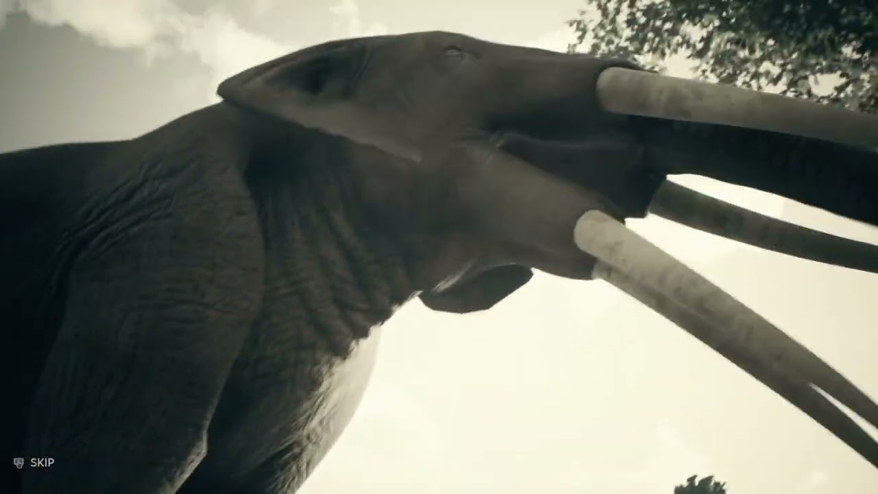 Ancestors: The Humankind Odyssey elephant saves hominid from jackal