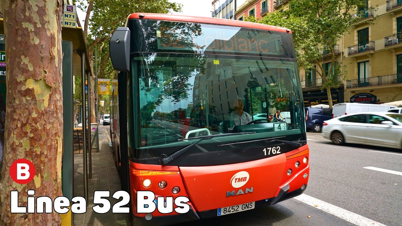 Автобус линии 52 - Барселона, Испания - полное путешествие