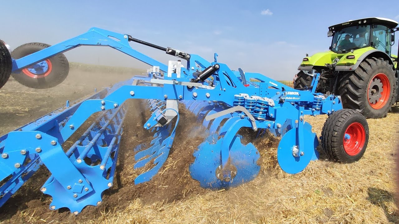 410 сил против 7 метров! Claas Axion 950 + Lemken Rubin 10/700 в работе на дисковании стерни пшеницы