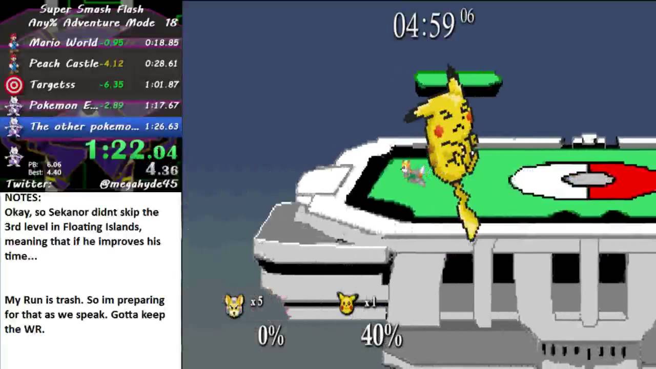Super Smash Flash Adventure Mode Speedrun (Fox) in 2:21.74 (WR)