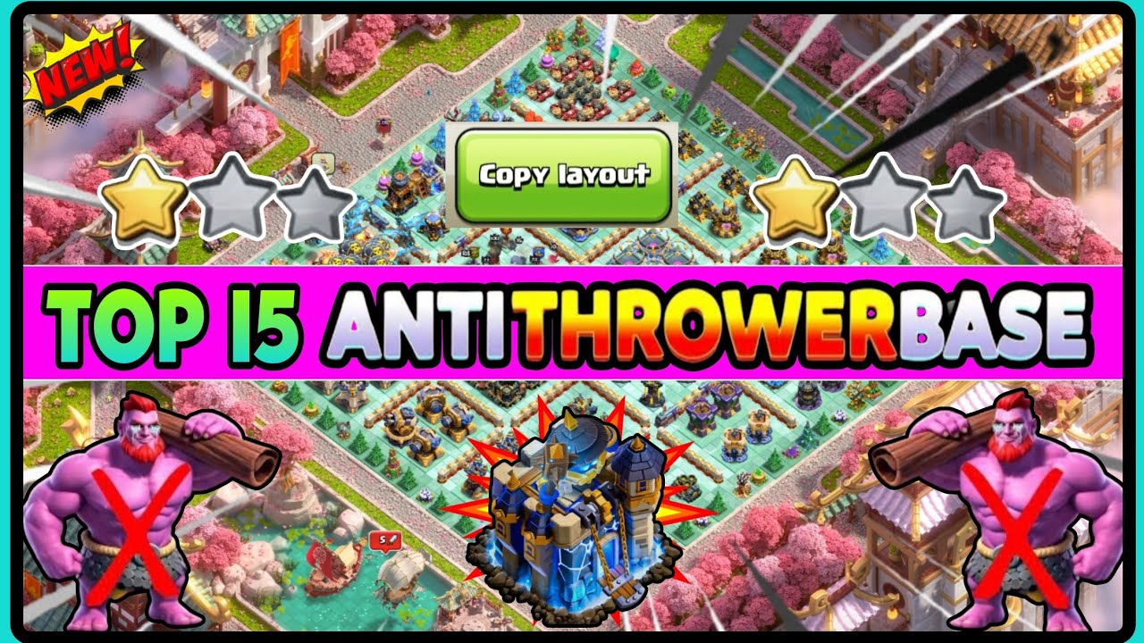 *NEW TOP 15* TH18 WAR + LEGEND BASES WITH LINE - TH18 BASE ANTI THROWER LINK - 2026 COC
