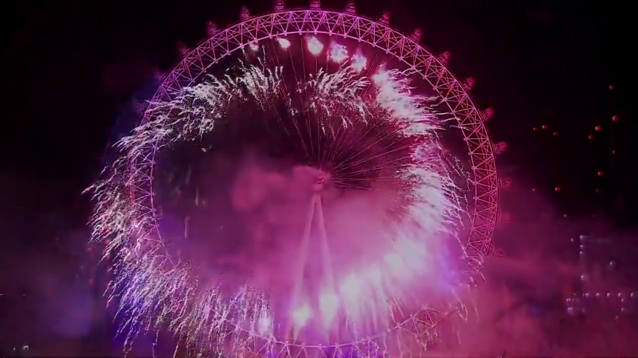 Amazing New Year 2018 Fireworks in London HD Drone