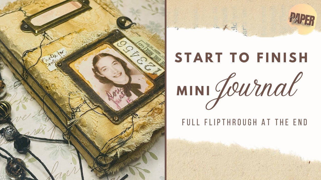 Quick Vintage Tim Holtz Mini Journal Start to finish with Full Flip through.