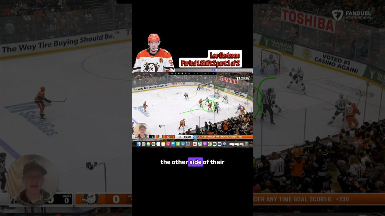 Leo Carlsson Hockey IQ 🧠Elite center habits after a lost draw.Daily IQ lessons → projecthockey.com
