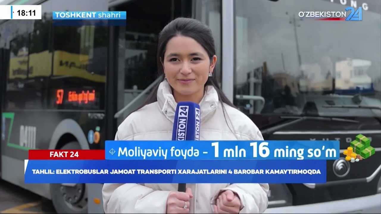 Fakt 24 | Tahlil: elektrobuslar jamoat transporti xarajatlarini 4 barobar kamaytirmoqda